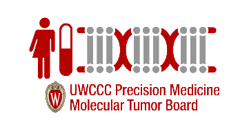 The Molecular Tumor Board's logo, a cartoon person next to a pill and a double helix DNA strand