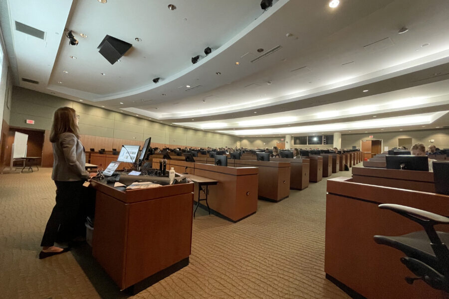 speaker presenting to room