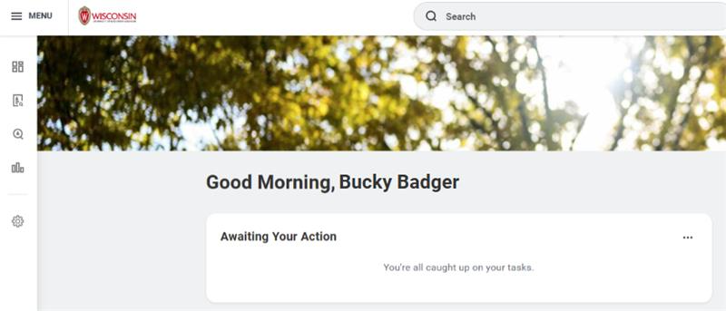 Screenshot of Workday dashboard