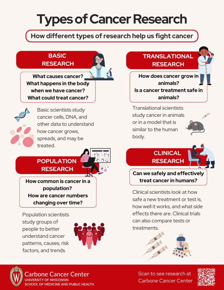 infographic that talks about different types of cancer research