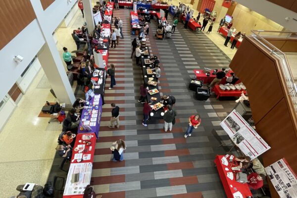 Aerial shot of Badger Connect Fair booths