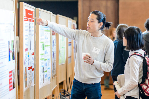 Researcher explaining his findings